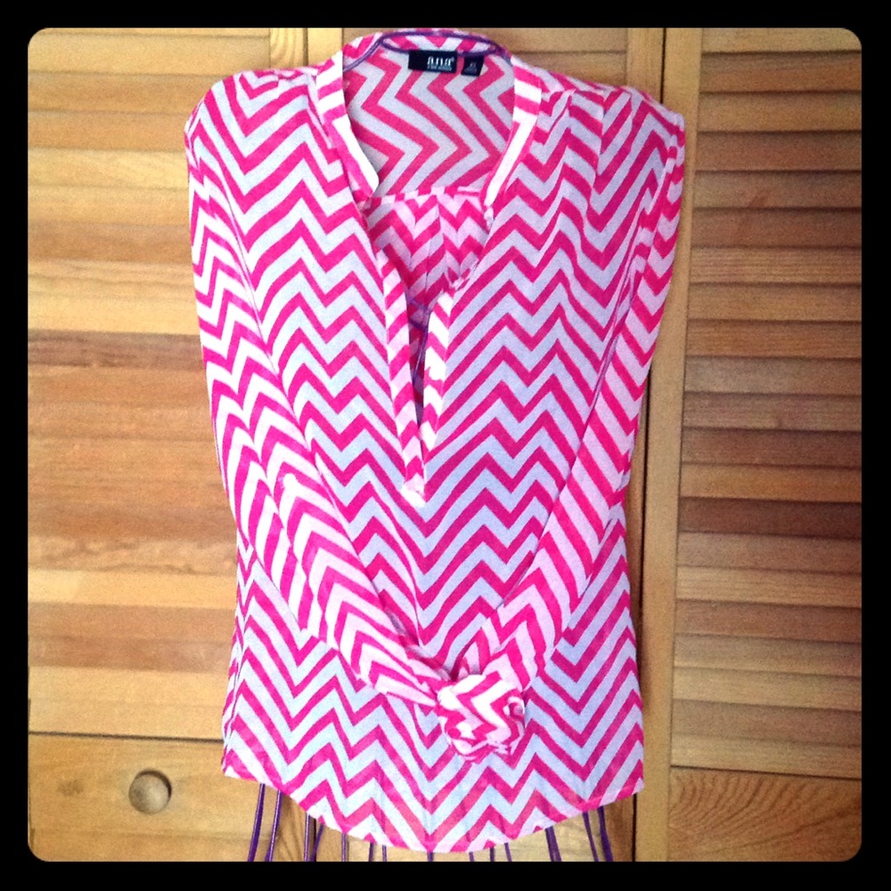 Pink Chevron Blouse